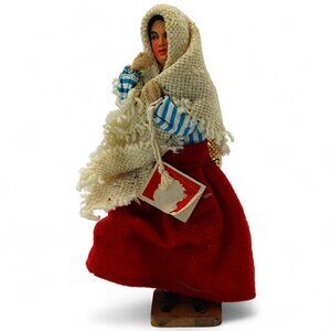 Vintage Jay Of Dublin Irish Doll Connemara Woman White Shawl Handmade